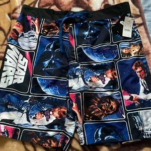 Mens NWT Star Wars Swim Trunks